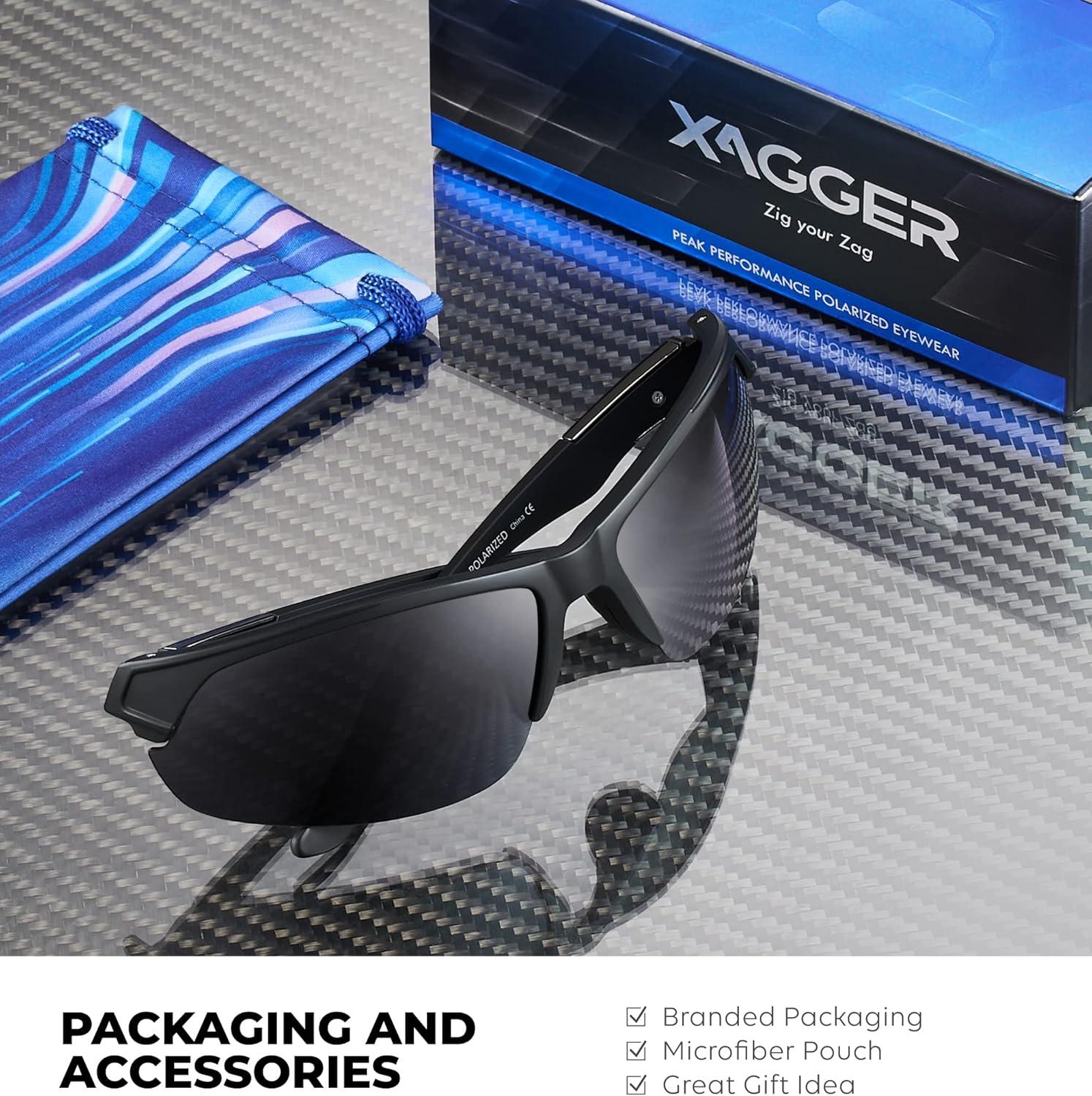 imageXagger Polarized Sport Sunglasses for Men Women Wrap Around UV400 Running Baseball Softball Fishing Driving GlassesMatte Black  Smoke