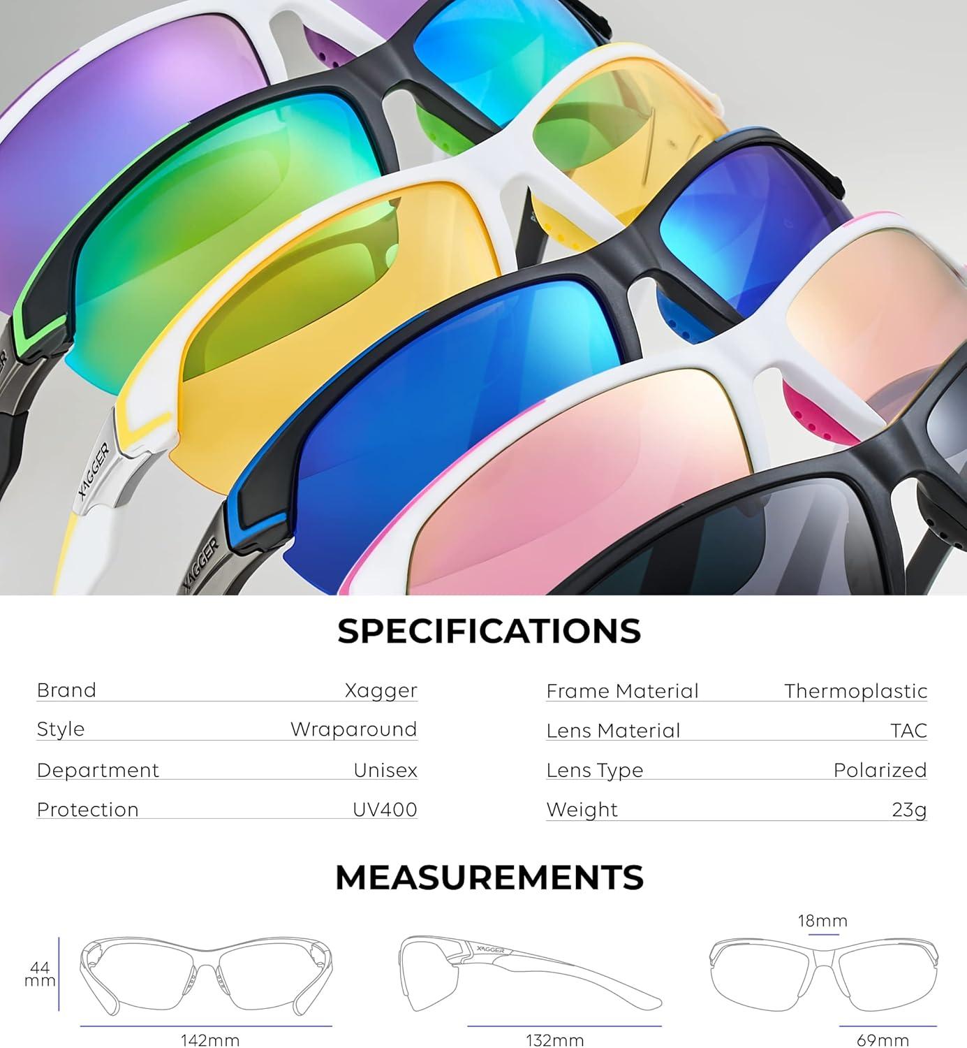 imageXagger Polarized Sport Sunglasses for Men Women Wrap Around UV400 Running Baseball Softball Fishing Driving GlassesMatte White  Yellow Night Driving