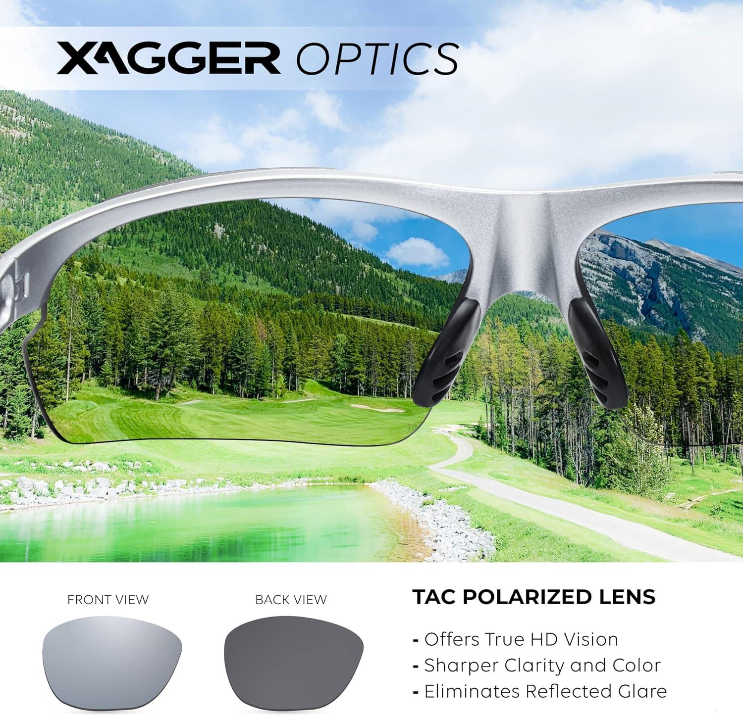 imageXagger Polarized Sports Sunglasses for Men Women Wrap Around UV400 Running Baseball Softball Cycling Driving GlassesMatte Silver  Silver Mirror