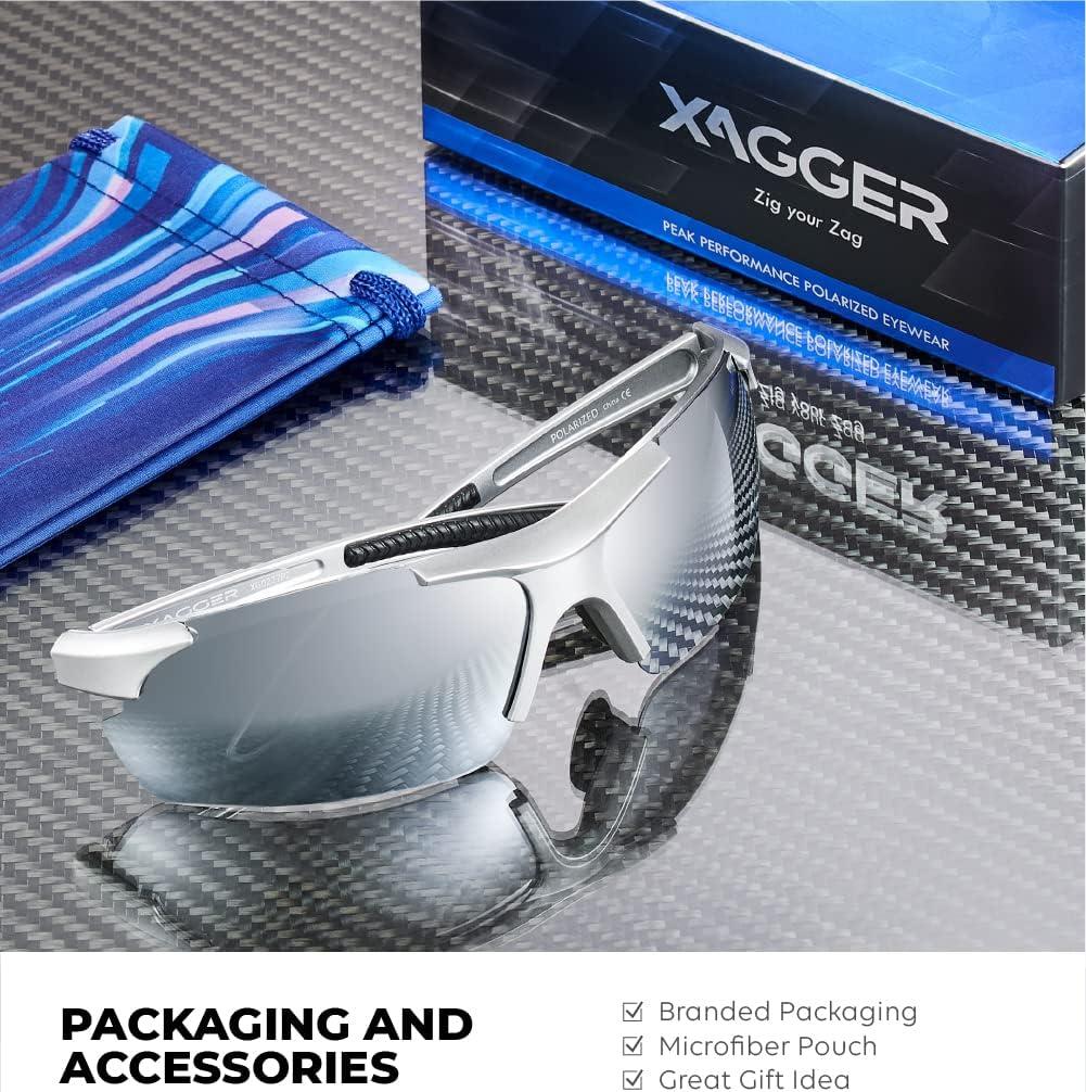 imageXagger Polarized Sports Sunglasses for Men Women Wrap Around UV400 Running Baseball Softball Cycling Driving GlassesMatte Silver  Silver Mirror