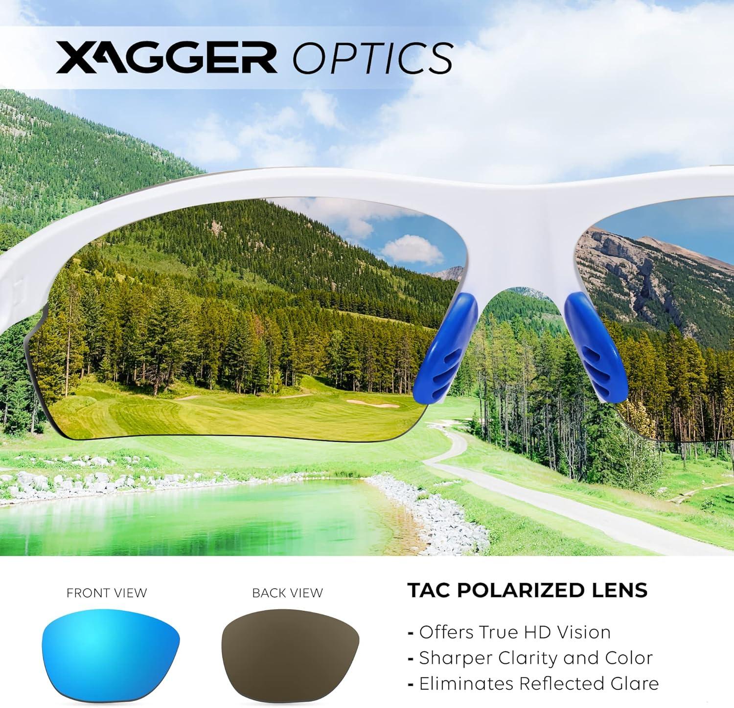 imageXagger Polarized Sports Sunglasses for Men Women Wrap Around UV400 Running Baseball Softball Cycling Driving GlassesMatte White  Ice Blue Mirror