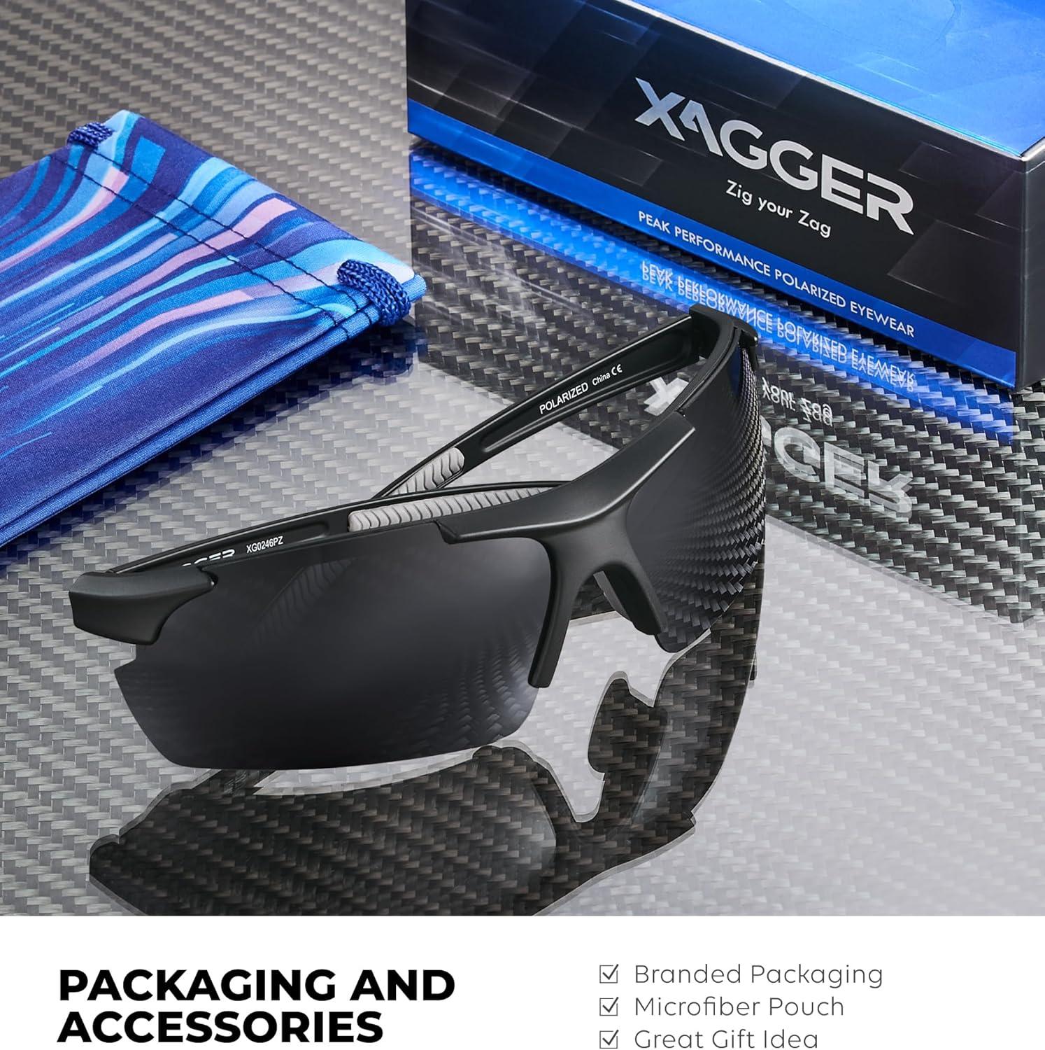 imageXagger Polarized Sports Sunglasses for Men Women Wrap Around UV400 Running Baseball Softball Cycling Driving GlassesRubberized Black  Smoke