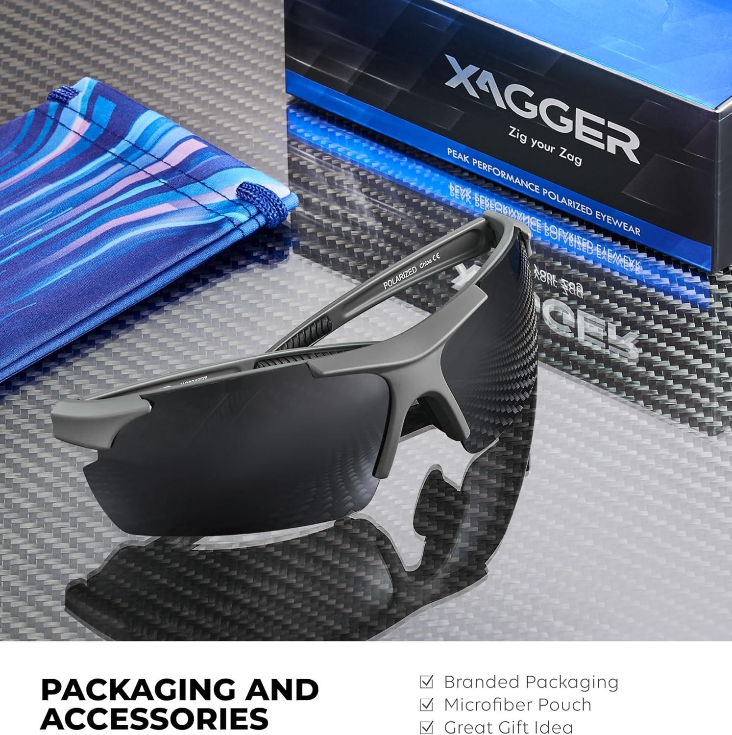imageXagger Polarized Sports Sunglasses for Men Women Wrap Around UV400 Running Baseball Softball Cycling Driving GlassesRubberized Gray  Smoke