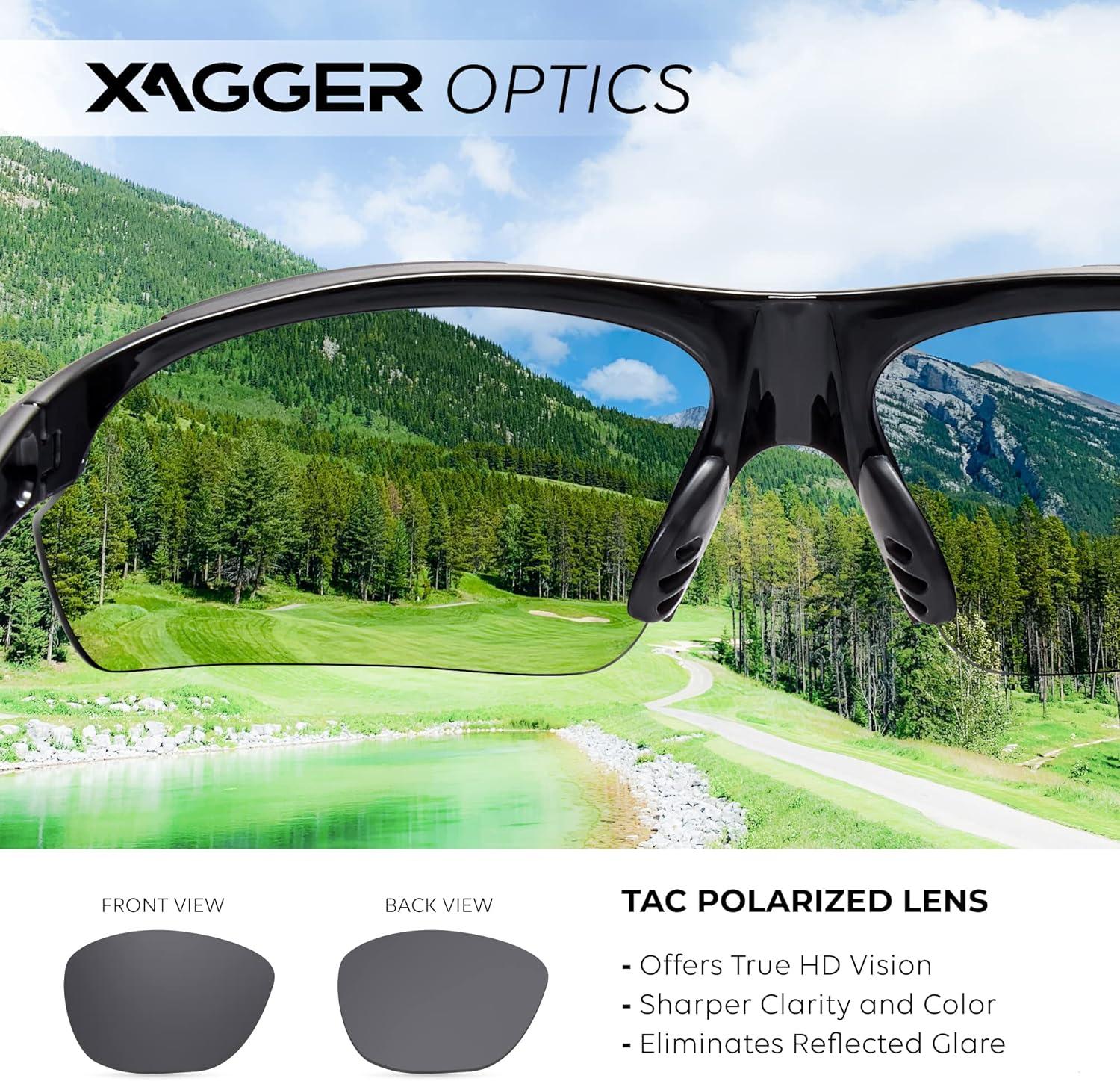 imageXagger Polarized Sports Sunglasses for Men Women Wrap Around UV400 Running Baseball Softball Cycling Driving GlassesShiny Black  Smoke