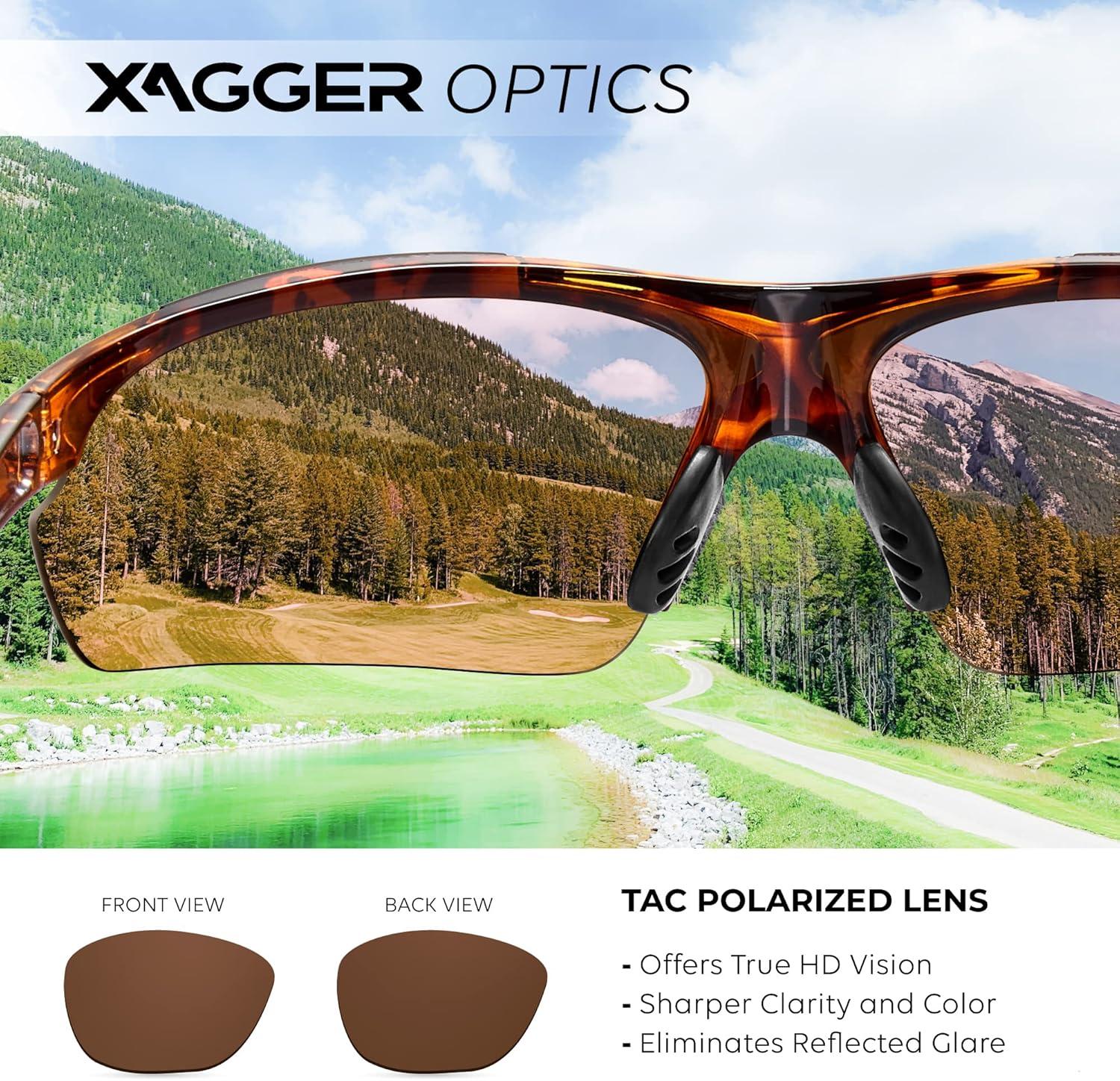imageXagger Polarized Sports Sunglasses for Men Women Wrap Around UV400 Running Baseball Softball Cycling Driving GlassesShiny Tortoise  Brown