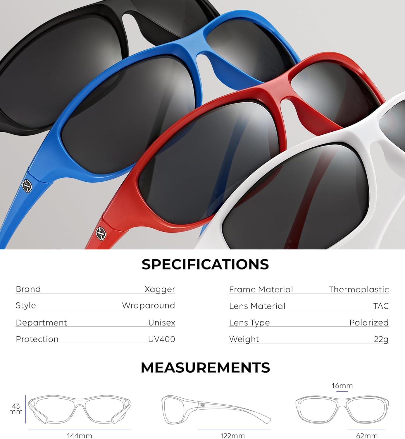 imageXagger Polarized Wrap Around Sport Sunglasses for Men Women Running Driving Fishing TR90 FrameBlack  Green