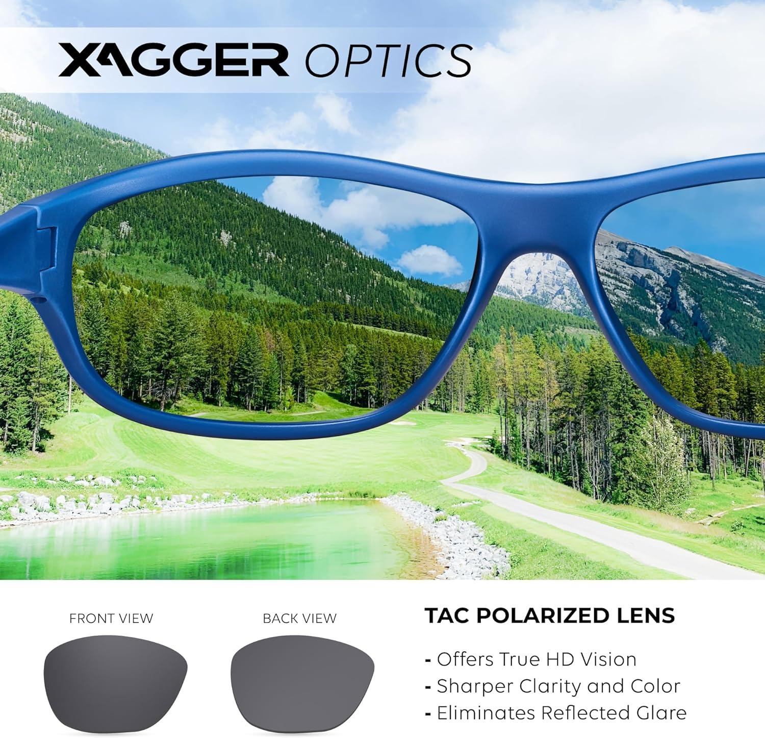 imageXagger Polarized Wrap Around Sport Sunglasses for Men Women Running Driving Fishing TR90 FrameRoyal Blue Smoke