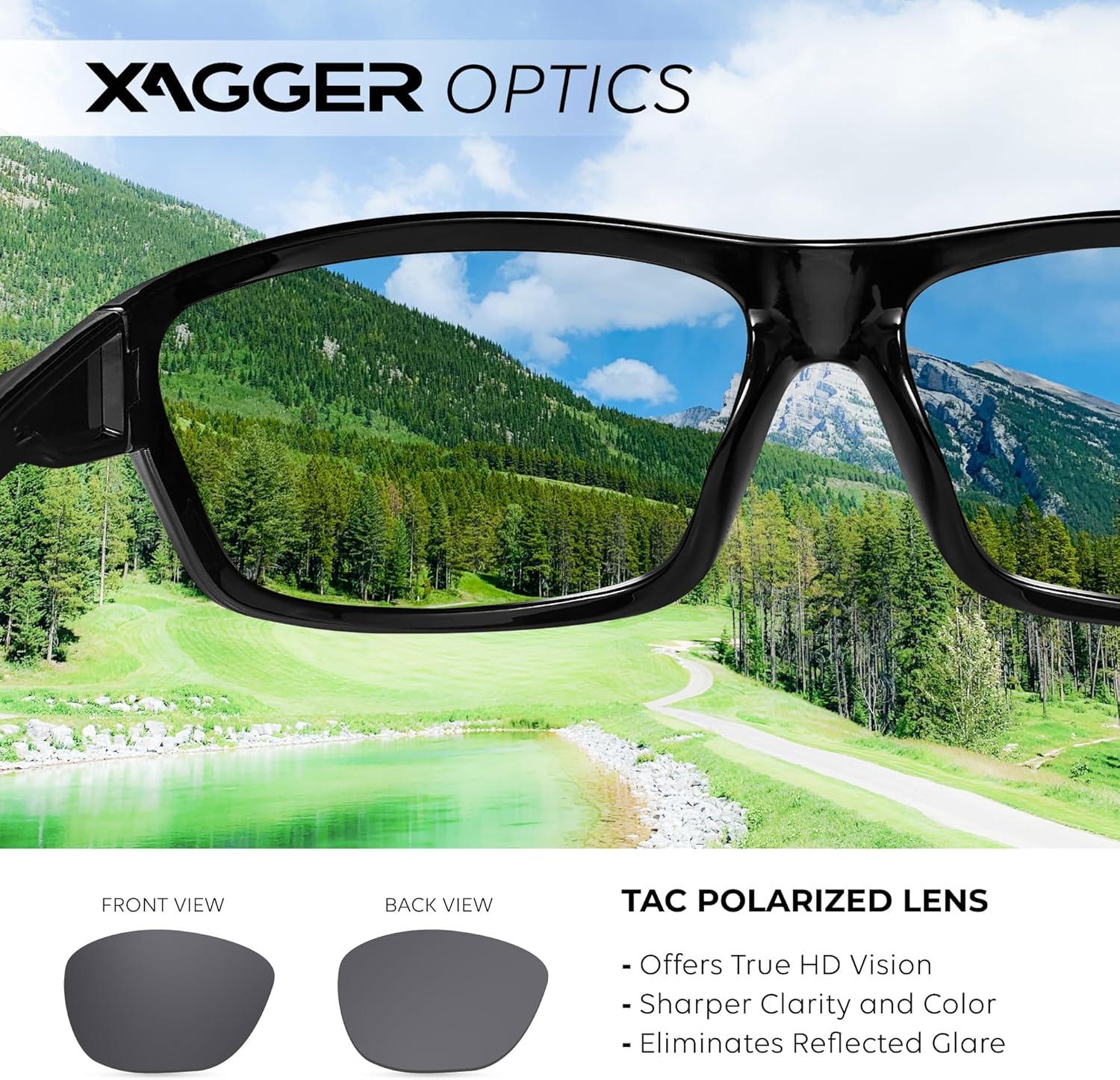 imageXagger Polarized Wrap Around Sport Sunglasses for Men Women TR90 FrameBlack  Smoke