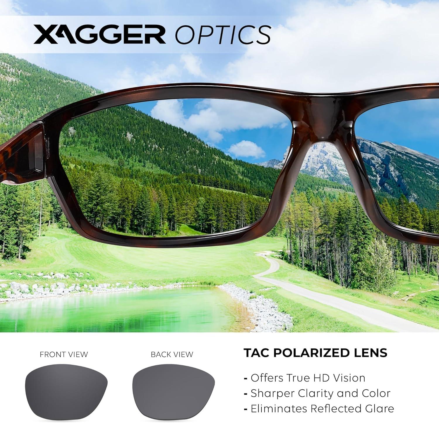 imageXagger Polarized Wrap Around Sport Sunglasses for Men Women TR90 FrameTortoise  Smoke