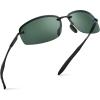 imageXagger Polarized Driving Sunglasses for Men Rimless Metal Frame UV400 Protection Sun GlassesBlack  Green