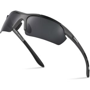 Xagger Polarized Sports Sunglasses for Men Women Wrap Around UV400 Running Baseball Softball Cycling Driving Glasses(Rubberized Gray | Smoke)