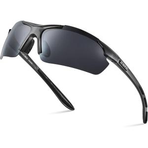 Xagger Polarized Sports Sunglasses for Men Women Wrap Around UV400 Running Baseball Softball Cycling Driving Glasses(Transparent Gray | Smoke)