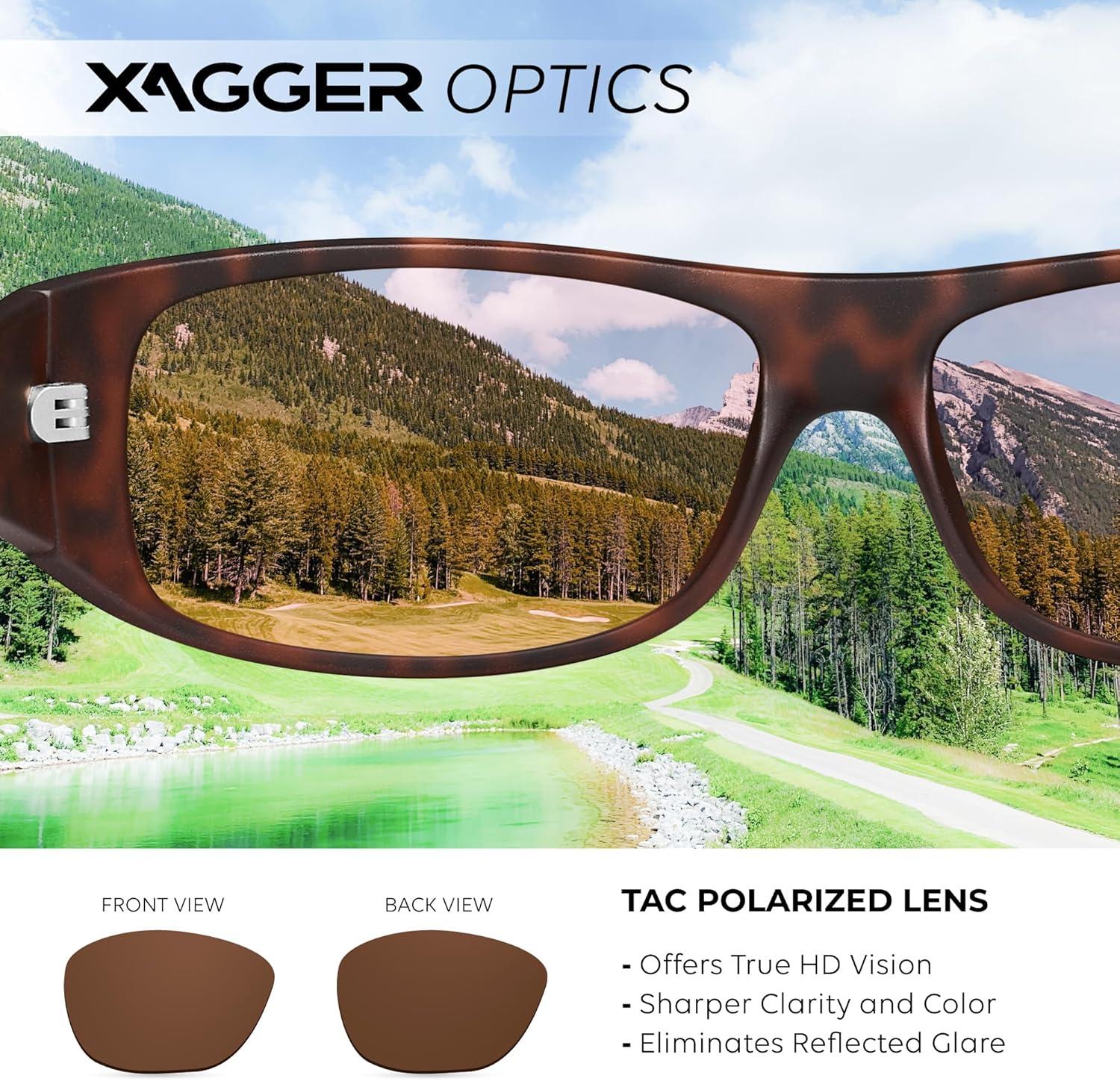 imageXagger Sports Polarized Sunglasses for Men Wrap Around TR90 Frame Sun GlassesMatte Tortoise Brown