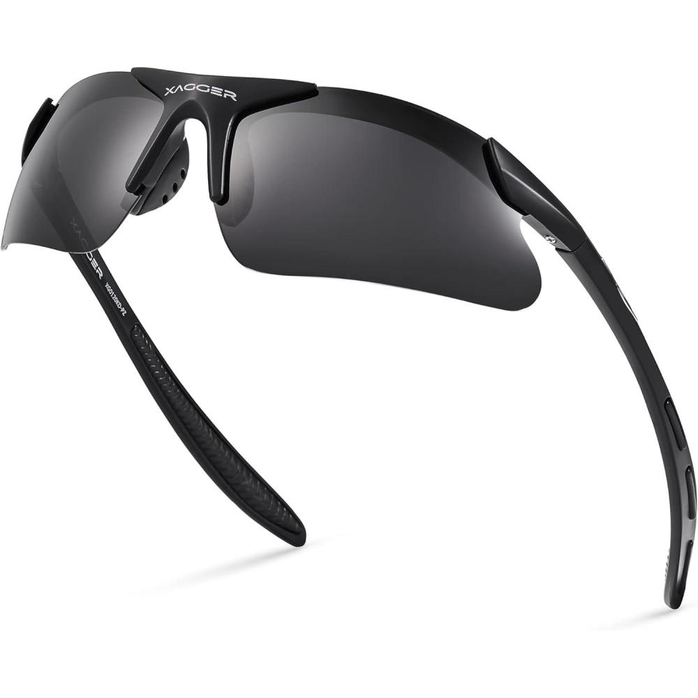 imageXagger Kids Youth Polarized Sports Sunglasses for Boys Girls Baseball Softball Glasses TR90 FrameMatte Black  Smoke