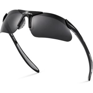 Xagger Kids Youth Polarized Sports Sunglasses for Boys Girls Baseball Softball Glasses TR90 Frame(Black | Smoke)