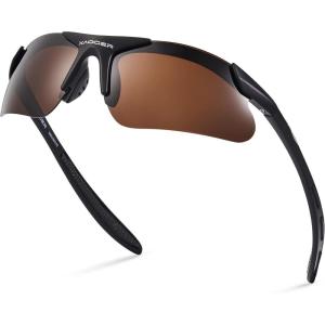 Xagger Kids Youth Polarized Sports Sunglasses for Boys Girls Baseball Softball Glasses TR90 Frame(Matte Black | Brown)
