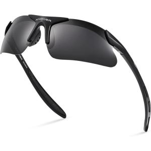 Xagger Kids Youth Polarized Sports Sunglasses for Boys Girls Baseball Softball Glasses TR90 Frame(Matte Black | Smoke)