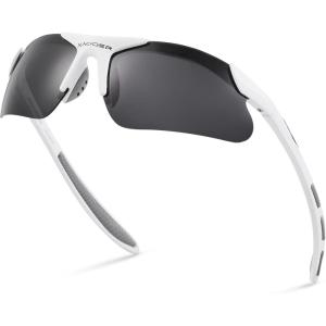 Xagger Kids Youth Polarized Sports Sunglasses for Boys Girls Baseball Softball Glasses TR90 Frame(Matte White | Smoke)