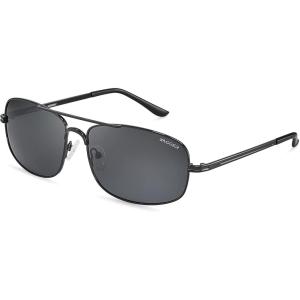 Xagger Polarized Brow Bar Aviator Sunglasses for Men Pilot Military Style Metal Frame Driving Shades UV400(Black | Smoke)