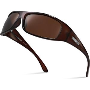 Xagger Sports Polarized Sunglasses for Men Wrap Around TR90 Frame Sun Glasses(Shiny Brown | Brown)
